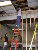 Rayelle & Mike Sr work on the header