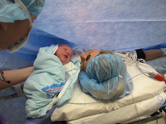 Mommy gets to see baby Cameron