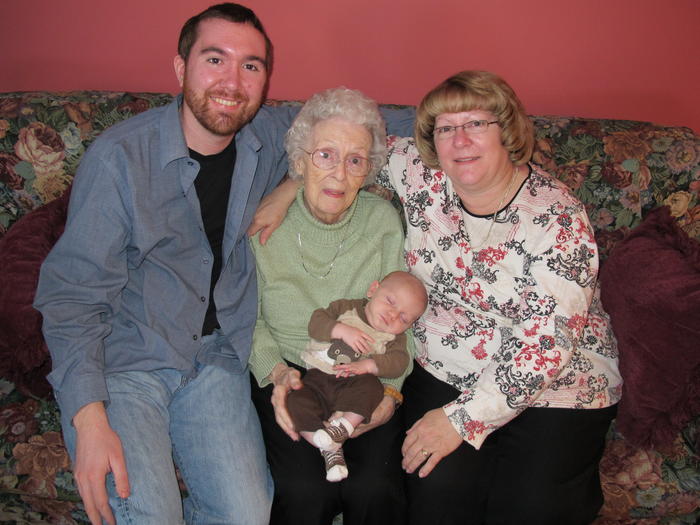 Four generations!  (Great-Grandma Howis and Nana Cermak)