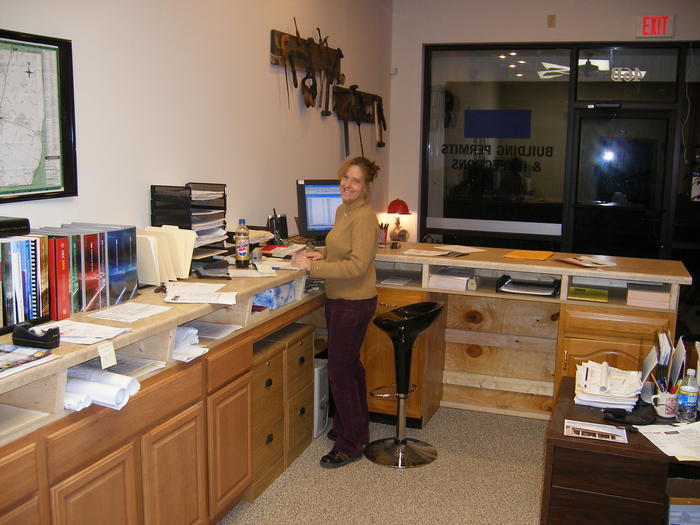 Tracy at the new inspection office