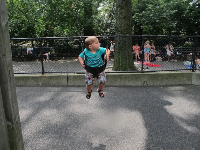 Swinging in Central Park.