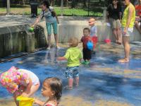 Getting wet at Central Park.