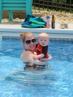 Mason likes the pool.