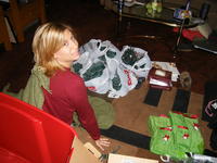 Heather labeling lights.