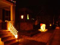 Candy canes and Christmas tree on the side.
