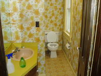 The "before" shot of the bathroom... wait around a bit for the after.