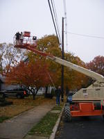 Ashlyn & Heather on the boom lift.
