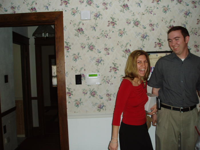 Heather surprised to her family at our house