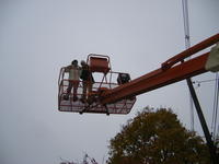Ashlyn & Heather on the boom lift.