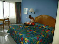Heather in our room.