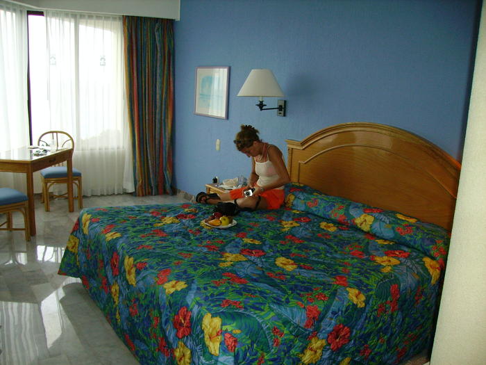Heather in our room.