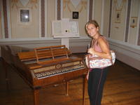 Heather by an instrument that Haydn played