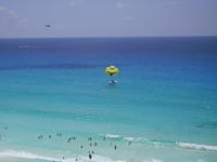 Smiley parasailing.