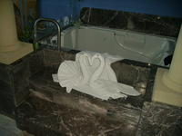 Swan towels.