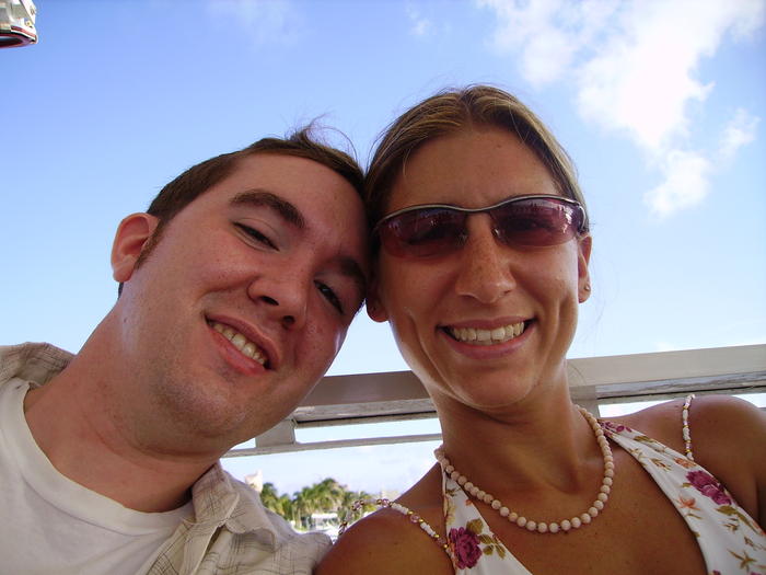 Mike & Heather aboard the Cancun Queen.