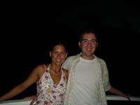 Heather & Mike at the front of the ship.