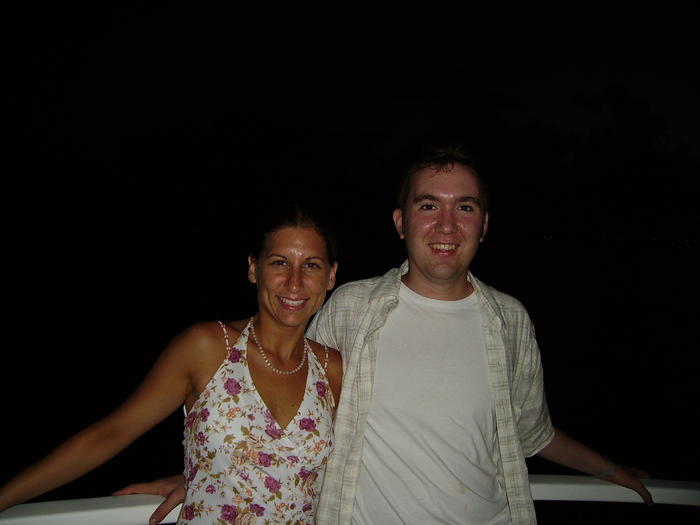 Heather & Mike at the front of the ship.