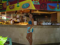 Heather and the cooks at one of the restaraunts.