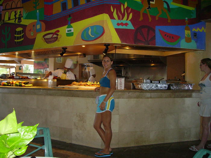 Heather and the cooks at one of the restaraunts.