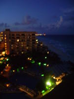 Cancun Palace at night.