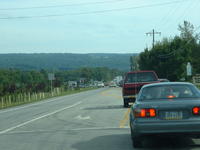 Line of cars, coming back from IUP